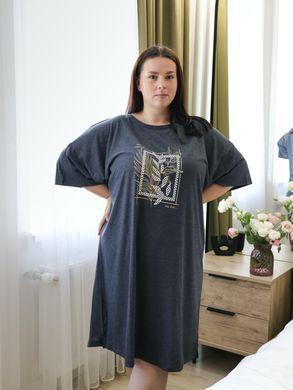 Батальная женская туника 84342 Темно-синий 2XL