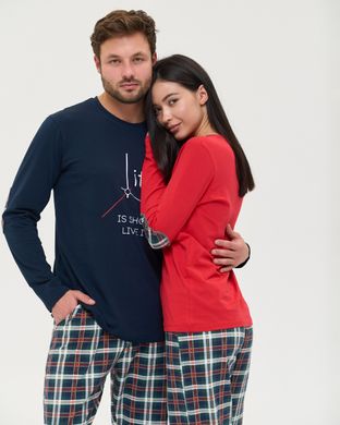 Женская пижама со штанами в клетку - Life - Family look для пары Фото товара - Интернет-магазин Zaragoza