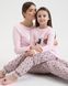 Піжама на дівчинку підлітка Кіт і зірки - Family look мама/донька Світло-рожевий 8-9 Фото товару 12 з 12