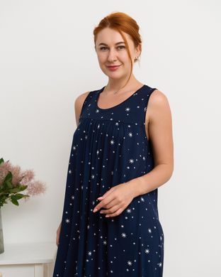 Жіноча сорочка на широких бретельках - віскоза Plus Size Темно-синій 2xl