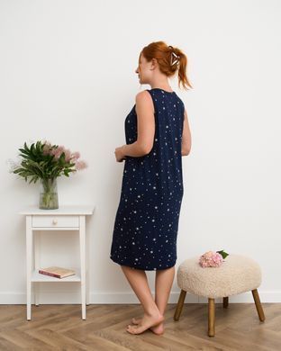 Жіноча сорочка на широких бретельках - віскоза Plus Size Темно-синій 2xl