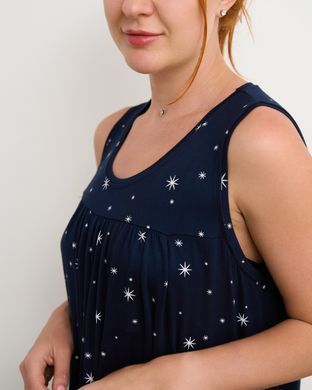 Жіноча сорочка на широких бретельках - віскоза Plus Size Темно-синій 2xl