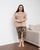 Женский комплект с капри Plus Size - цветы - Вискоза Светло-коричневый 2xl