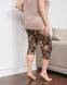 Женский комплект с капри Plus Size - цветы - Вискоза Светло-коричневый 2xl Фото товара 7 из 7