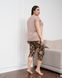 Женский комплект с капри Plus Size - цветы - Вискоза Светло-коричневый 2xl Фото товара 6 из 7