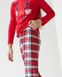 Червона піжама на дівчинку зі штанами в клітку - олень Фото товару 2 з 5