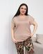 Женский комплект с капри Plus Size - цветы - Вискоза Светло-коричневый 2xl Фото товара 2 из 7