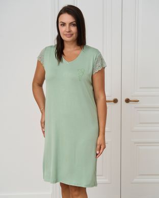 Віскозна сорочка з мереживом на рукавах, батал, Хакі, 3xl