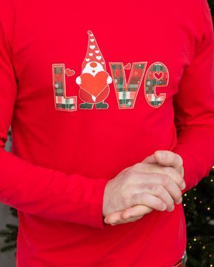 Мужской комплект с брюками Новогодняя Love Family look для семьи, Красный, m
