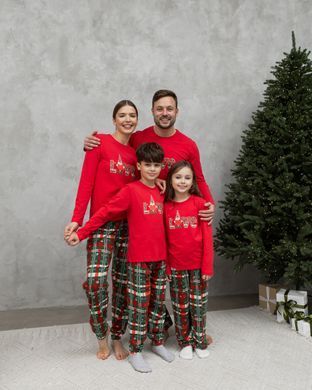 Мужской комплект с брюками Новогодняя Love Family look для семьи, Красный, m