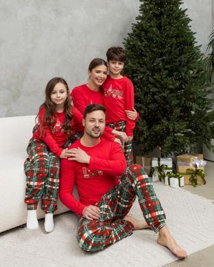 Мужской комплект с брюками Новогодняя Love Family look для семьи, Красный, m
