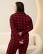 Батальная пижама на пуговицах Клетка - Family look для пары Красный 2XL Фото товара 6 из 7