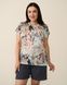 Вискозный комплект с шортами - Plus Size - цветочный принт Бежевый 2xl Фото товара 2 из 8