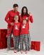 Жіноча піжама зі штанами в клітинку - Сніговик - Family look для родини Фото товару 2 з 8