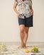 Вискозный комплект с шортами - Plus Size - цветочный принт Бежевый 2xl Фото товара 5 из 8
