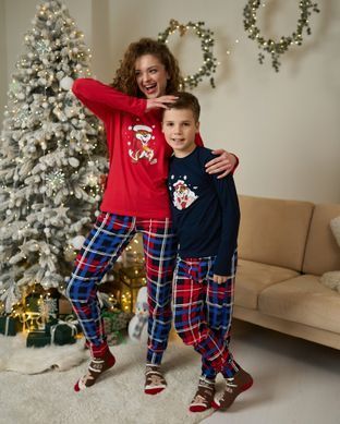 Женская пижама с брюками - Новогодний мишка - Family look для семьи Фото товара - Интернет-магазин Zaragoza