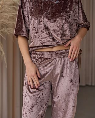 Комплект со штанами и футболкой на завязке - мраморный велюр Фото товара - Интернет-магазин Zaragoza