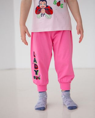 Пижамка с капри на девочку - божья коровка, Світло-рожевий, 3-4