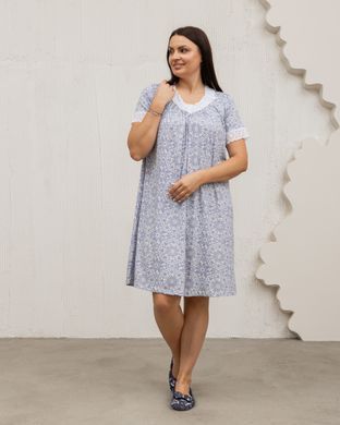 Віскозна жіноча сорочка, батал - візерунки, Синій, 2xl
