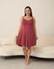 Жіноча сорочка на тонких бретельках - Plus Size - з мереживом Теракотовий 2xl Фото товару 1 з 7