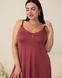 Жіноча сорочка на тонких бретельках - Plus Size - з мереживом Теракотовий 2xl Фото товару 3 з 7