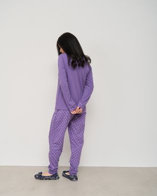 Женская пижама со штанами в горошек - Сова на кофте Фото товара - Интернет-магазин Zaragoza