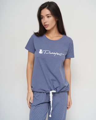 Женская пижама со штанами и футболкой - Purrfect Фото товара - Интернет-магазин Zaragoza