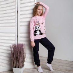 Костюм на девочку подростка - Панда из пайеток, Світло-рожевий, 8-9