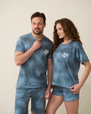 Жіночий комплект з шортами You and me - Family look для пари Темно-синій s Фото товару - Інтернет-магазин Zaragoza