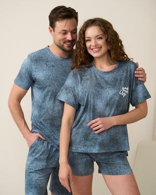Жіночий комплект з шортами You and me - Family look для пари Темно-синій s Фото товару - Інтернет-магазин Zaragoza