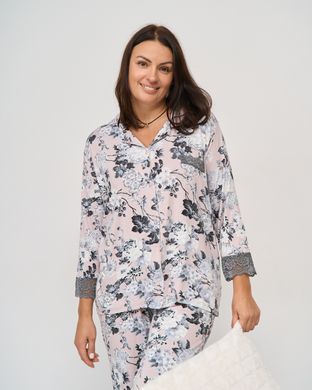 Пижама женская на пуговицах со штанами - вискоза 22002 Сірий XL