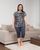 Комплект капри и футболка Plus Size леопард - вискоза Темно-синий 2xl