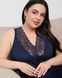 Женская сорочка на широких бретельках Plus Size - вискоза Темно-синий 4xl Фото товара 5 из 8
