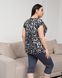Комплект капри и футболка Plus Size леопард - вискоза Темно-синий 2xl Фото товара 7 из 7