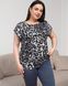 Комплект капри и футболка Plus Size леопард - вискоза Темно-синий 2xl Фото товара 3 из 7