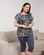 Комплект капри и футболка Plus Size леопард - вискоза Темно-синий 2xl Фото товара 2 из 7