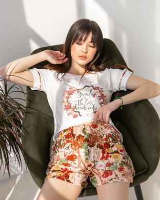 Женский комплект с шортами из вискозы - цветы Фото товара - Интернет-магазин Zaragoza