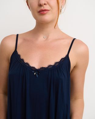 Комплект сорочка та халат Plus size - Віскоза Темно-синій 2xl