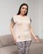 Вискозный комплект капри в цветы и футболка - Plus Size Молочный 2xl Фото товара 2 из 7