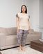 Вискозный комплект капри в цветы и футболка - Plus Size Молочный 2xl Фото товара 1 из 7