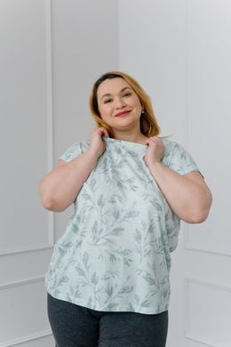 Піжама з майкою та шортами - гілочки - Батал 39035 розмір 2XL