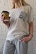 Жіночий комплект зі штанами і футболкою в рубчик 47041-2 Сірий розмір S Фото товару 4 з 7