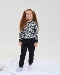 Комплект на девочку со штанами Байка с начесом - панды с карманами