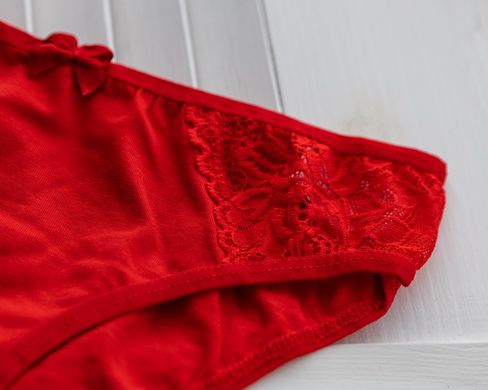 Жіночі трусики червоні з мереживом Фото товару - Інтернет-магазин Zaragoza