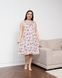 Сорочка на широких бретельках Plus Size - Квіти - Віскоза Молочний 2xl Фото товару 1 з 7
