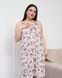 Сорочка на широких бретельках Plus Size - Квіти - Віскоза Молочний 2xl Фото товару 2 з 7