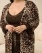 Комплект віскозний сорочка та халат Plus size - Леопард 2xl Фото товару 4 з 8