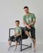 Чоловічий комплект з шортами - ведмедик на дошці - Family look батько/син Фото товару 9 з 9