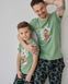 Чоловічий комплект з шортами - ведмедик на дошці - Family look батько/син Фото товару 7 з 9