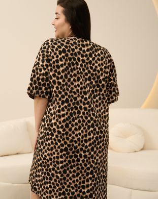 Жіноча туніка вільного крою - леопард - Plus Size 2xl